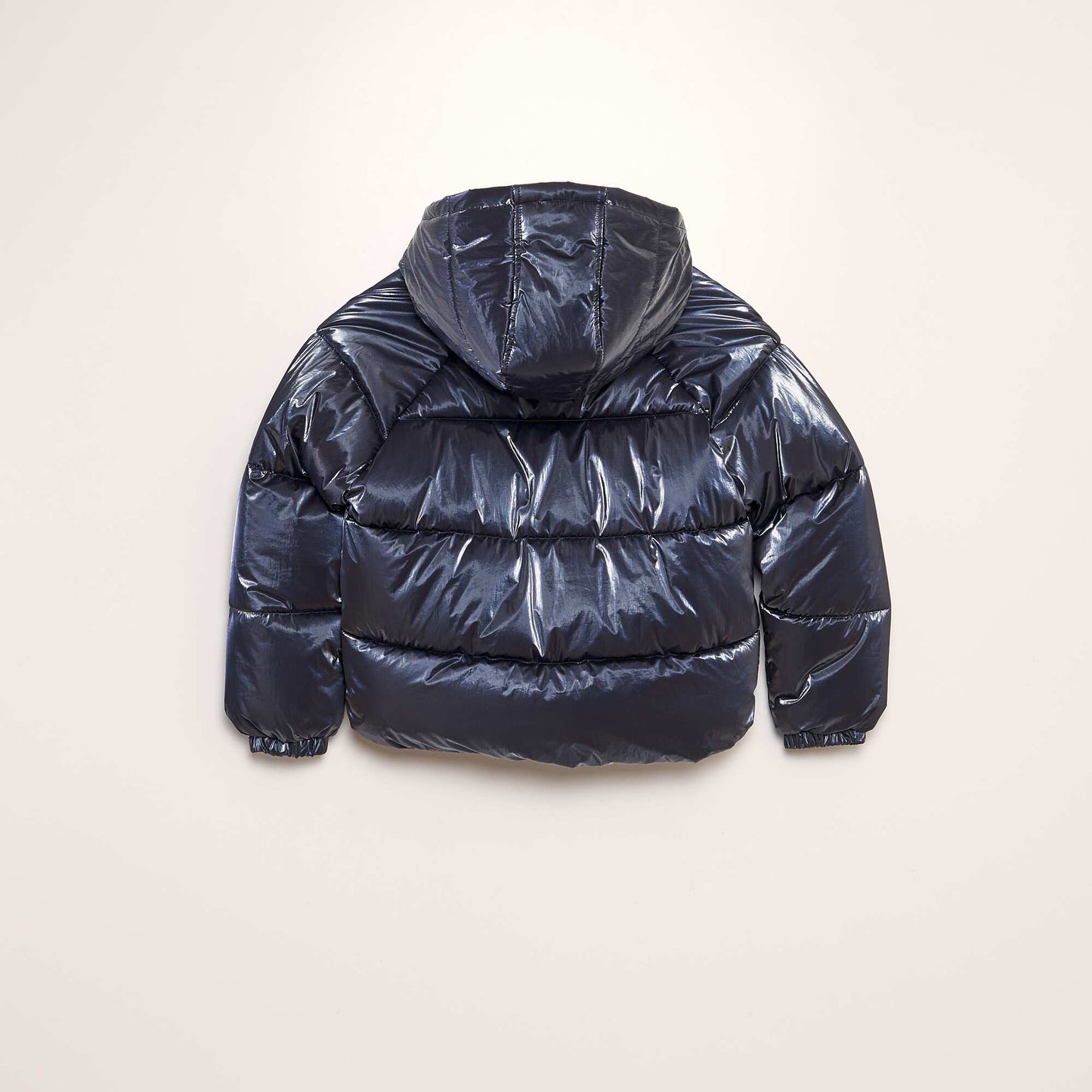 Doudoune capuche effet métallique BLEU
