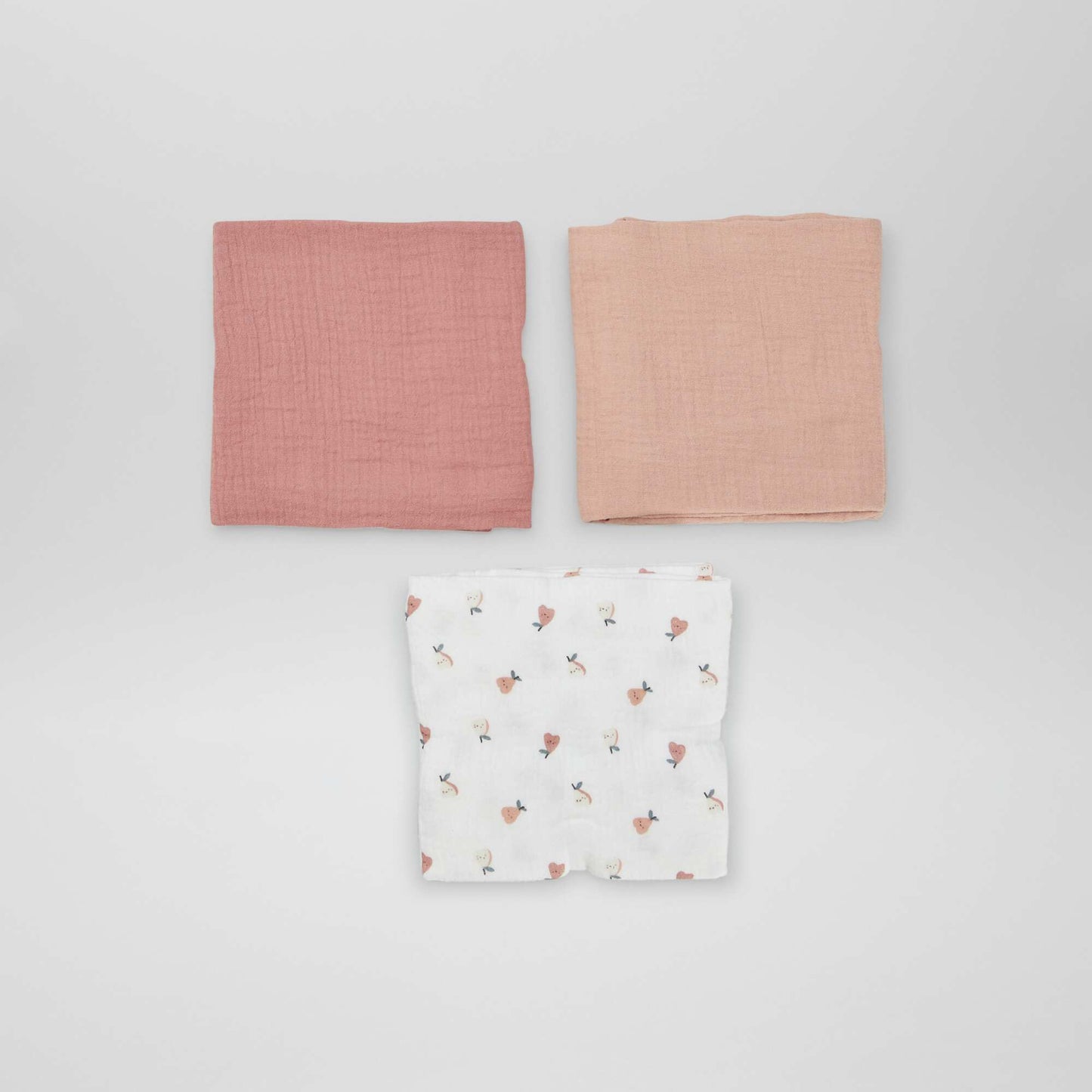 Lot de 3 langes Blanc/rouge