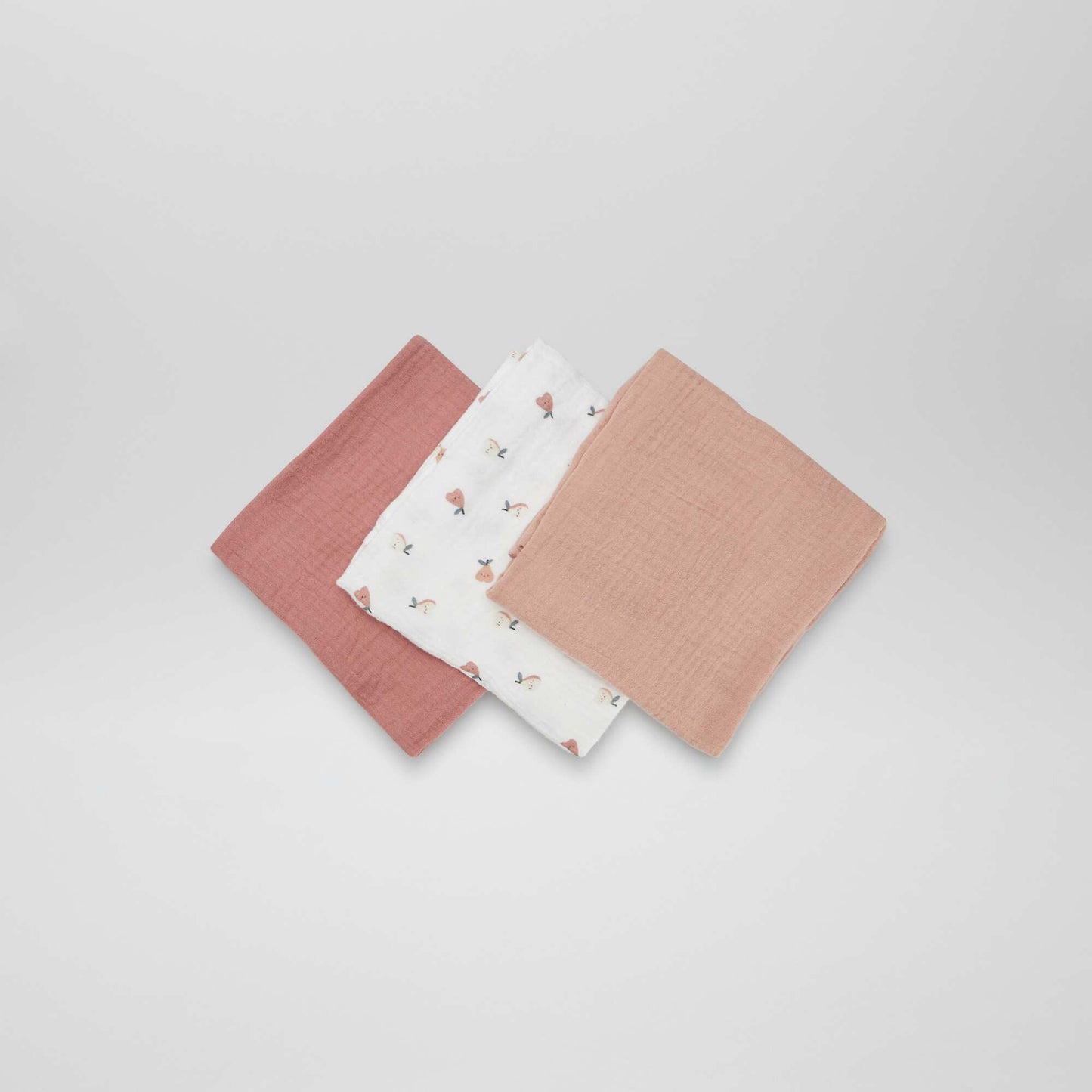 Lot de 3 langes Blanc/rouge