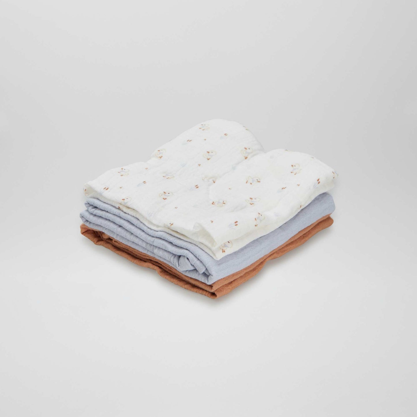 Lot de 3 langes Blanc/bleu