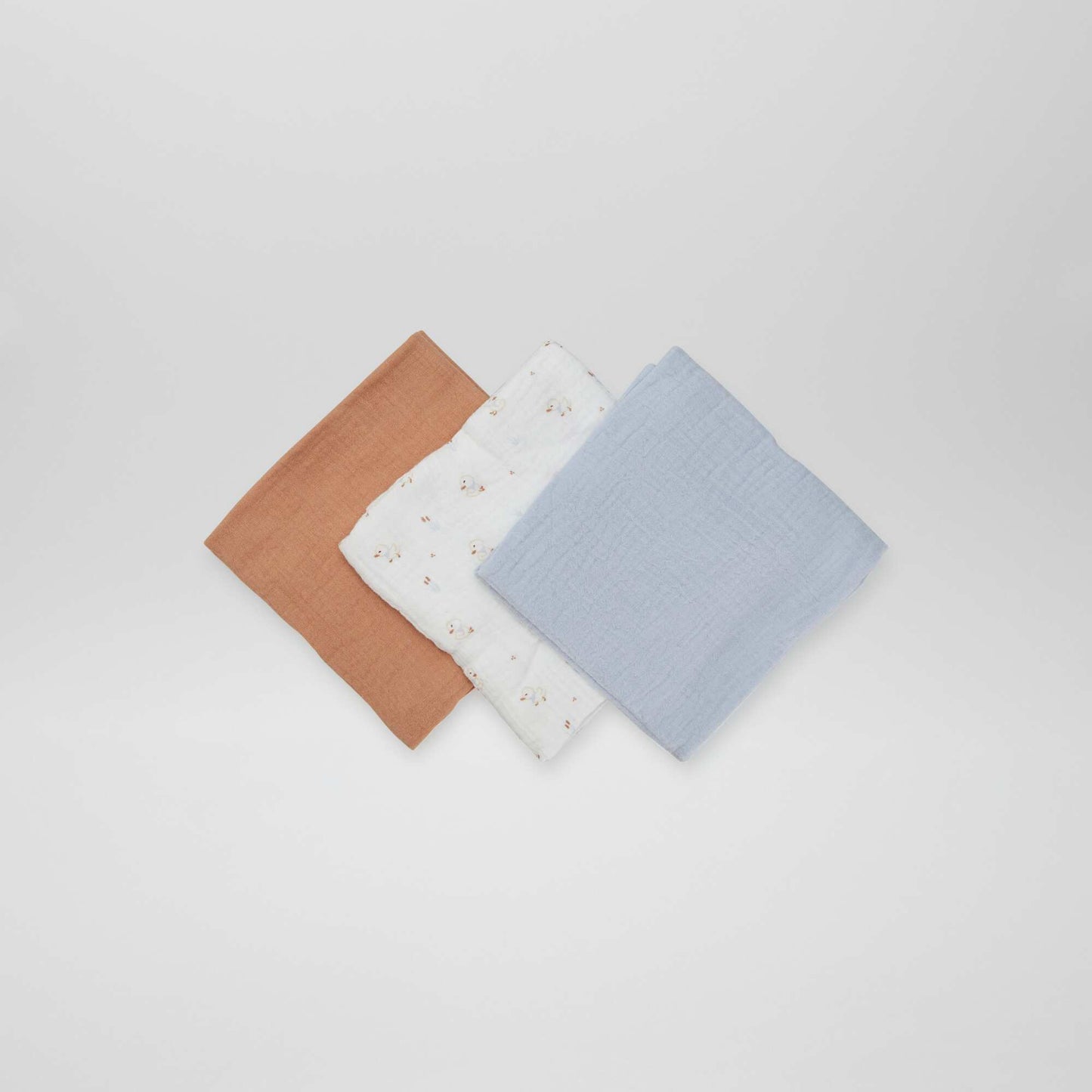 Lot de 3 langes Blanc/bleu