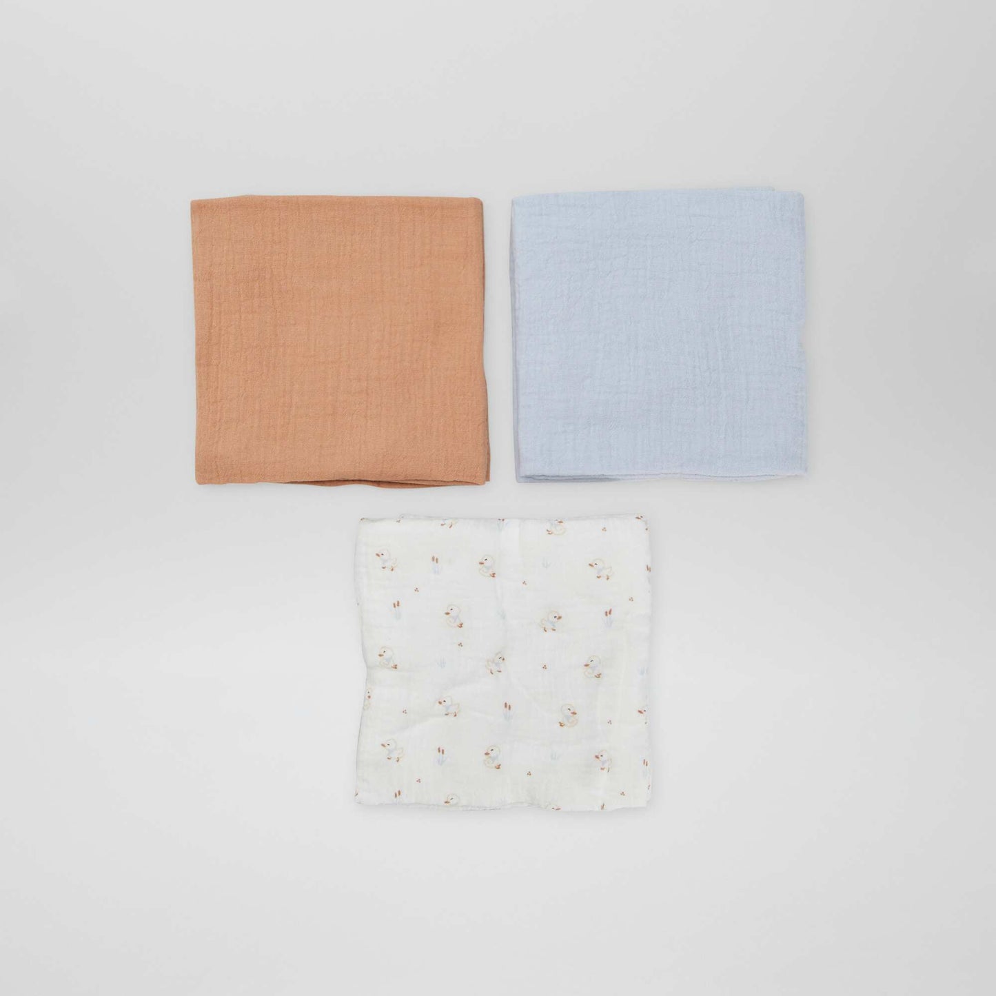 Lot de 3 langes Blanc/bleu