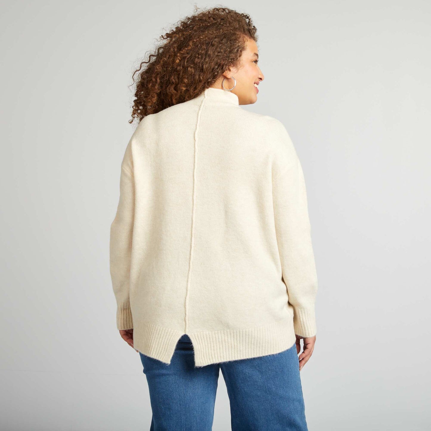 Pull long maille douce BEIGE