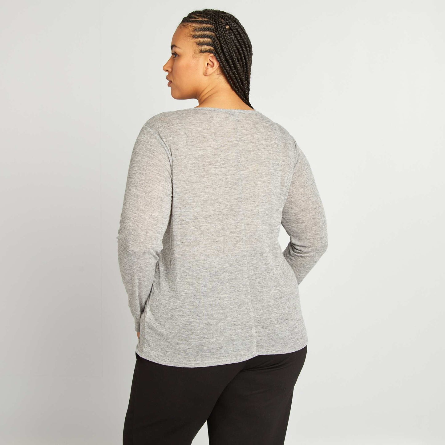 T-shirt léger à col rond GRIS