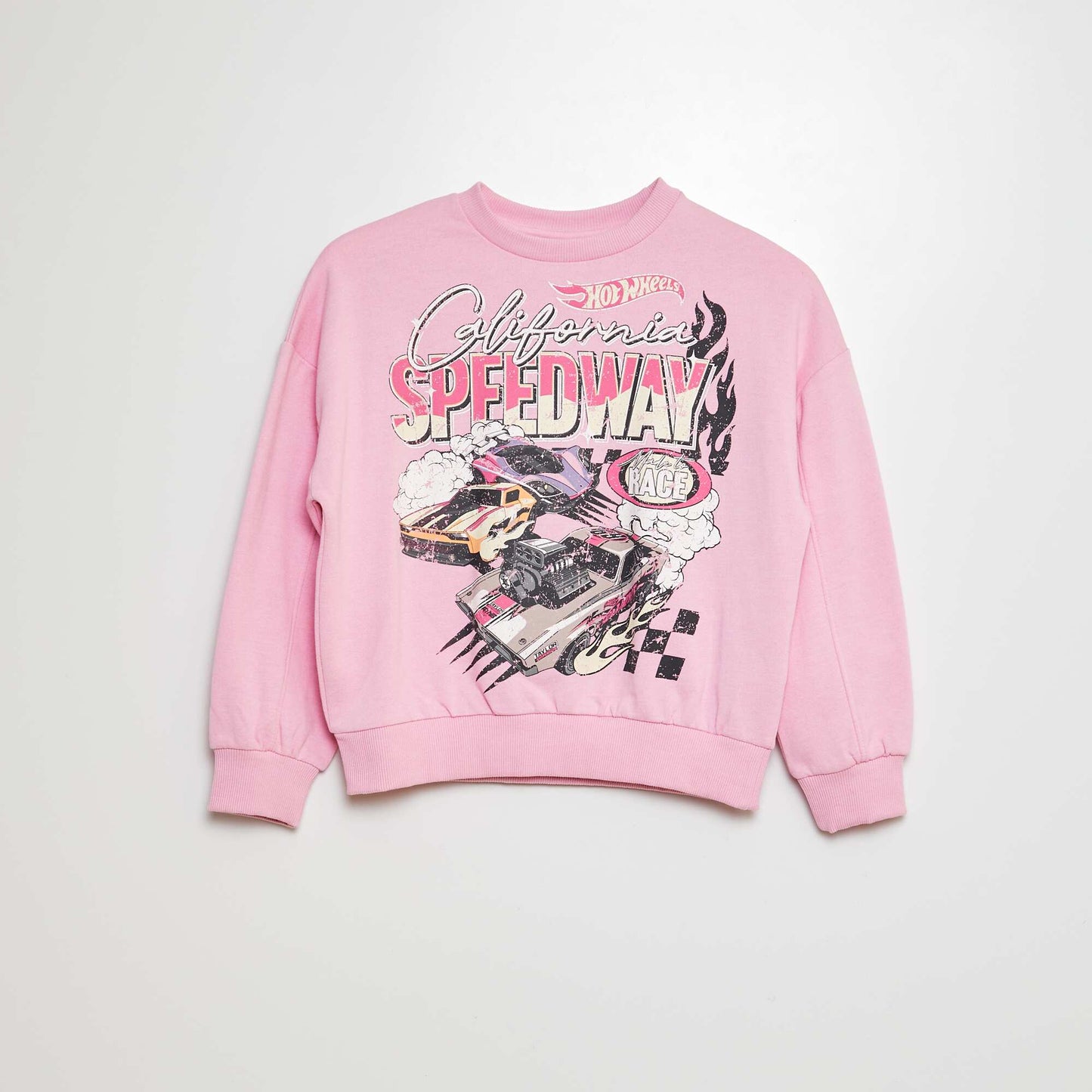 Sweat en molleton imprimé 'Hot Wheels' ROSE