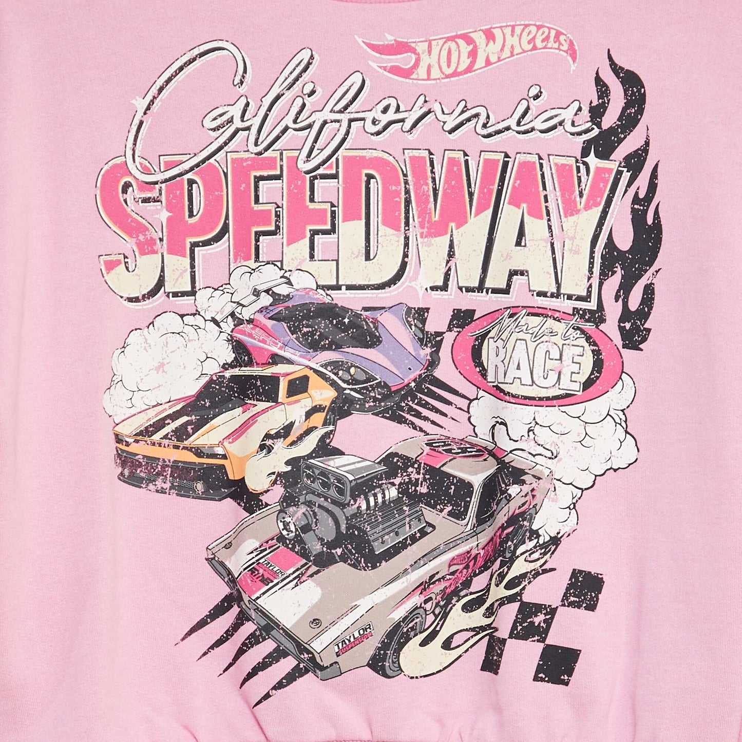 Sweat en molleton imprimé 'Hot Wheels' ROSE