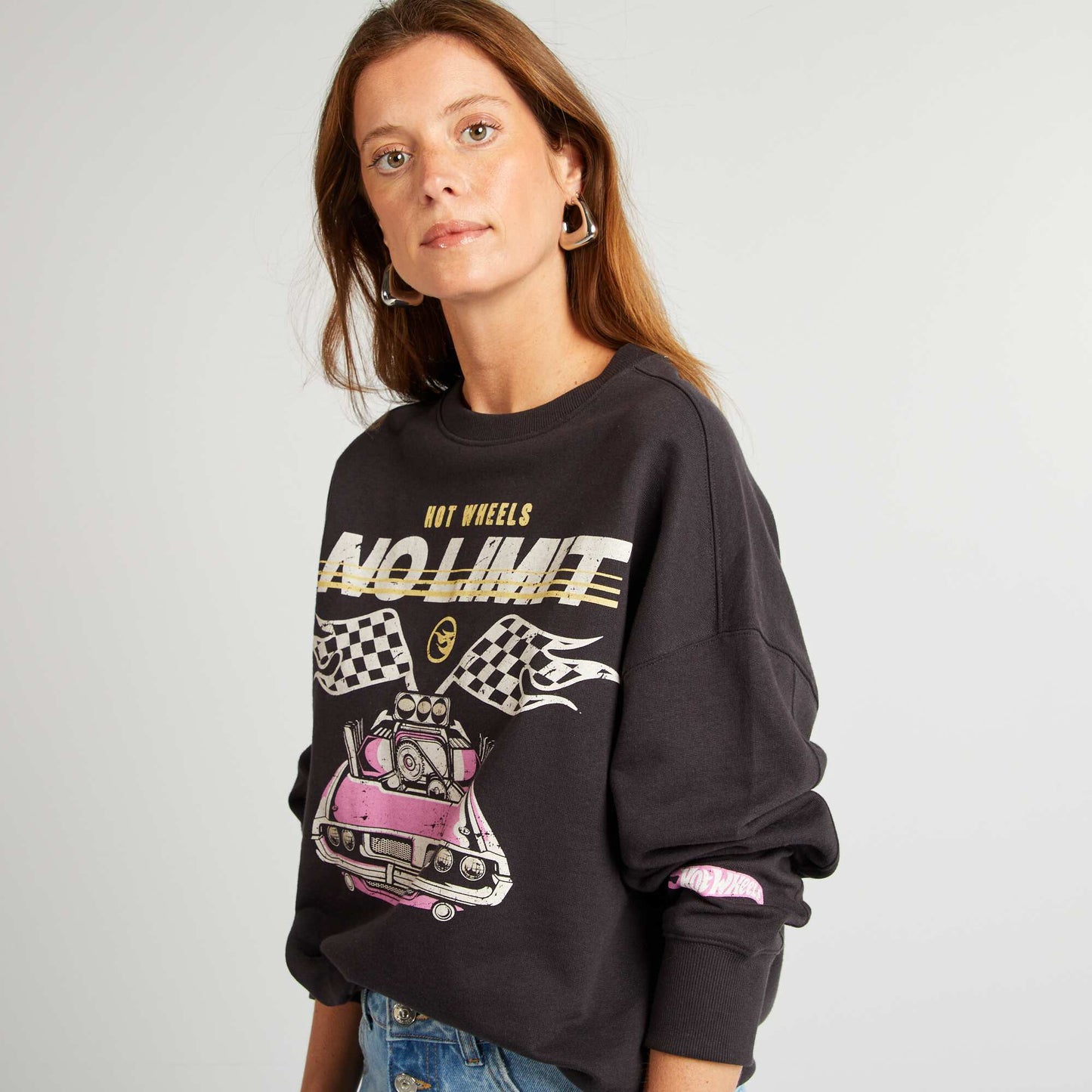 Sweat à col rond 'Hot Wheels' NOIR