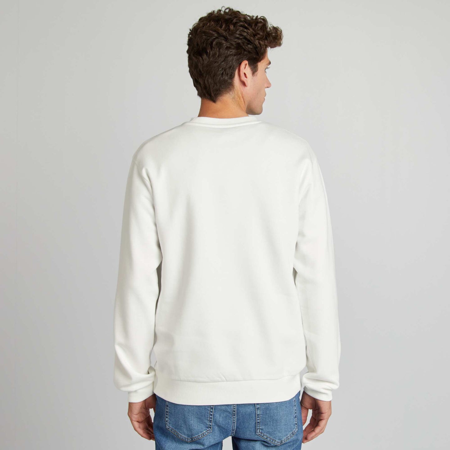 Sweat en molleton avec broderies BLANC