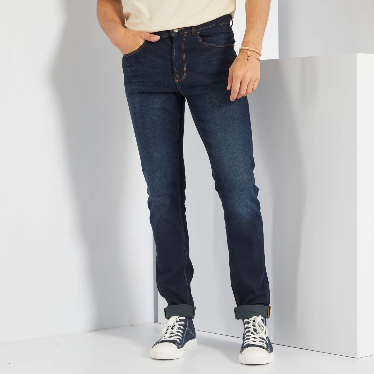 Jean slim L34 bleu indigo