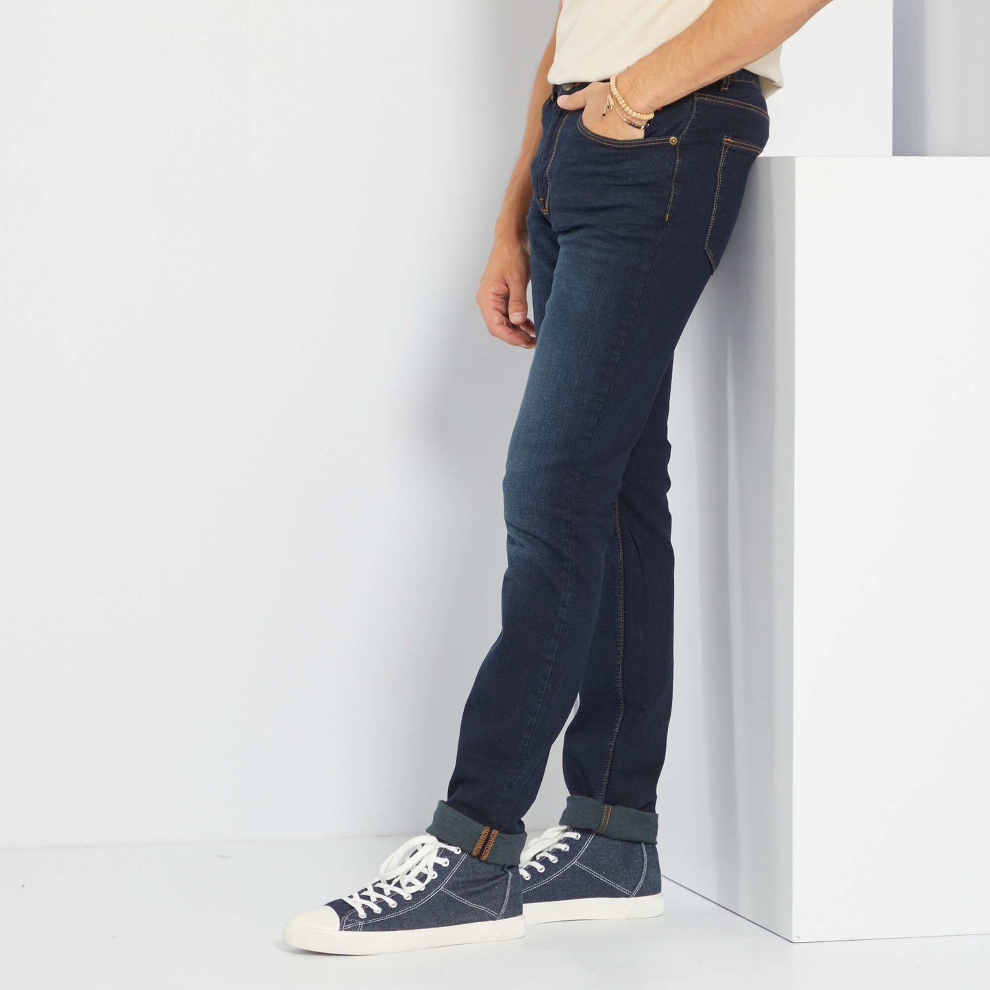 Jean slim L34 bleu indigo