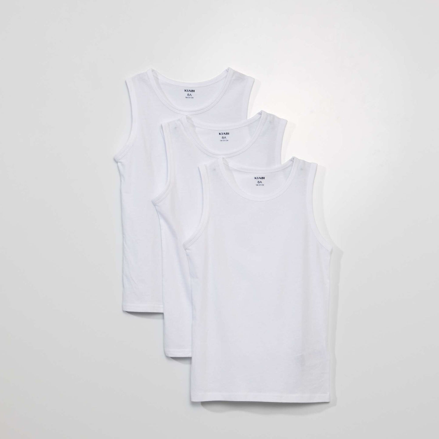 Lot 3 maillots de corps en coton blanc