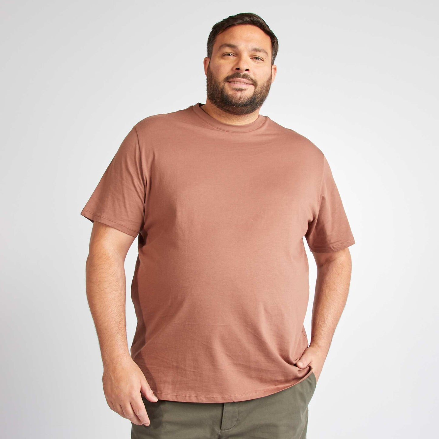 T-shirt uni en maille jersey MARRON