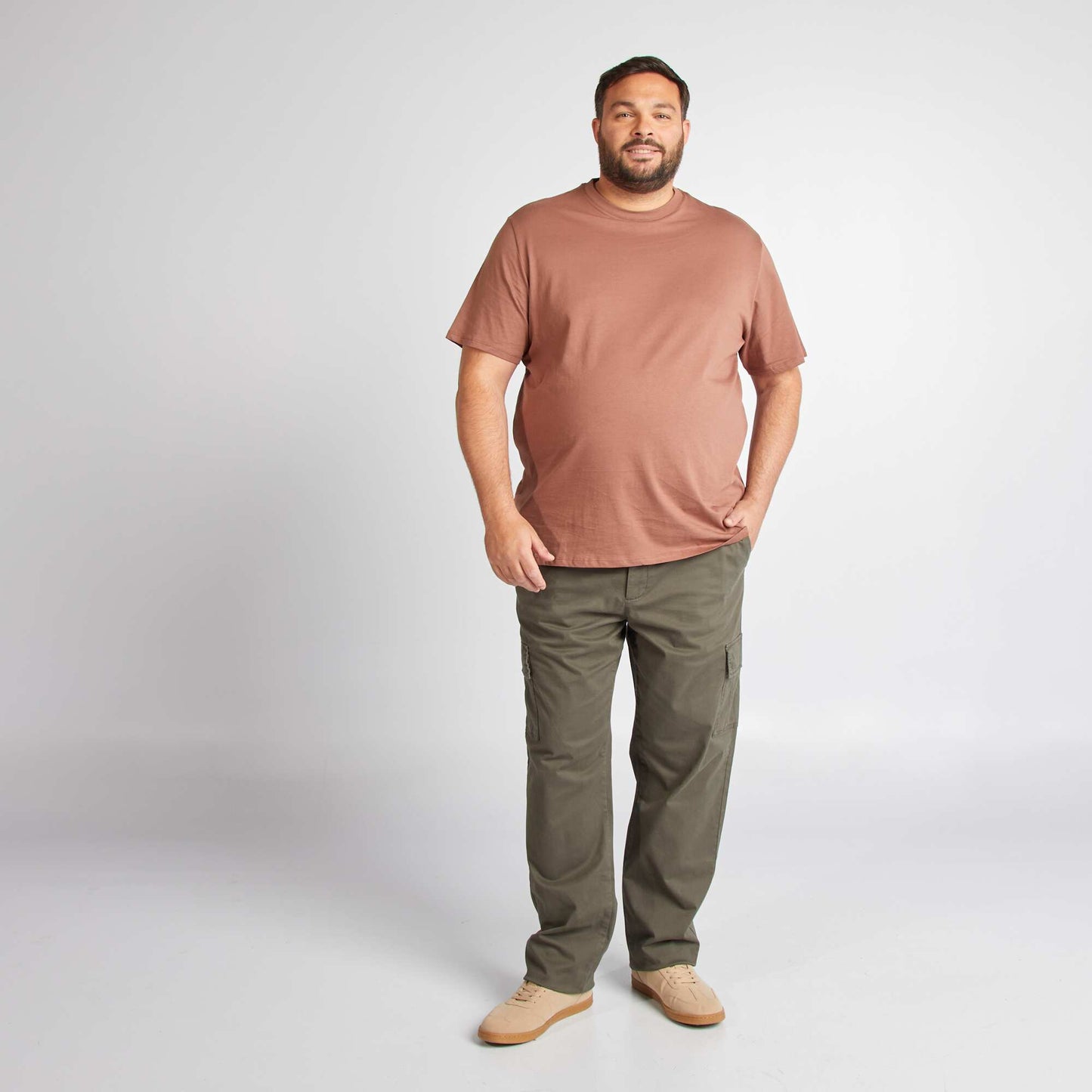 T-shirt uni en maille jersey MARRON