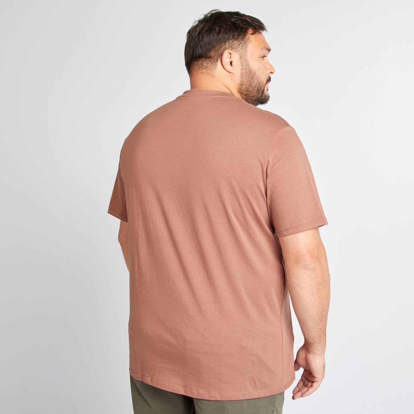 T-shirt uni en maille jersey MARRON