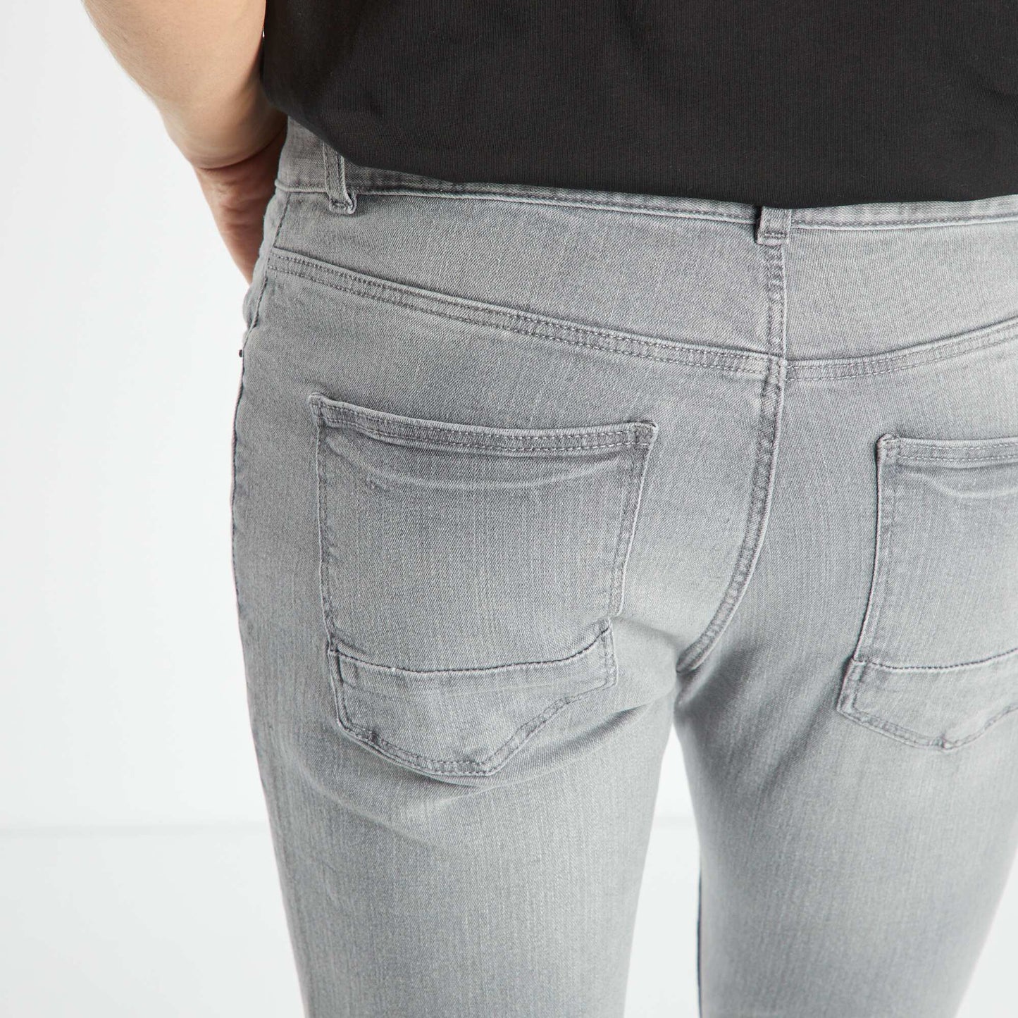 Jean slim stretch à 5 poches Gris