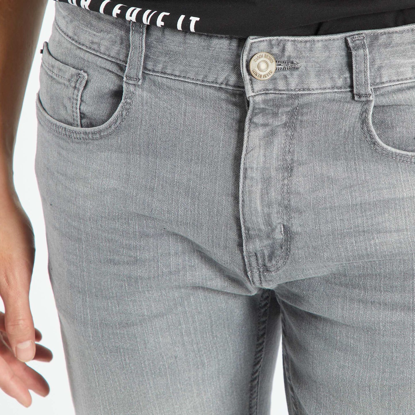 Jean slim stretch à 5 poches Gris