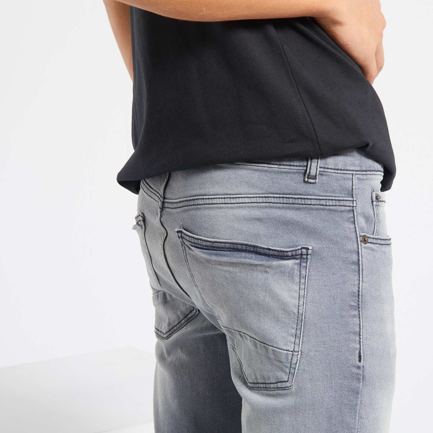 Jean slim stretch à 5 poches Gris