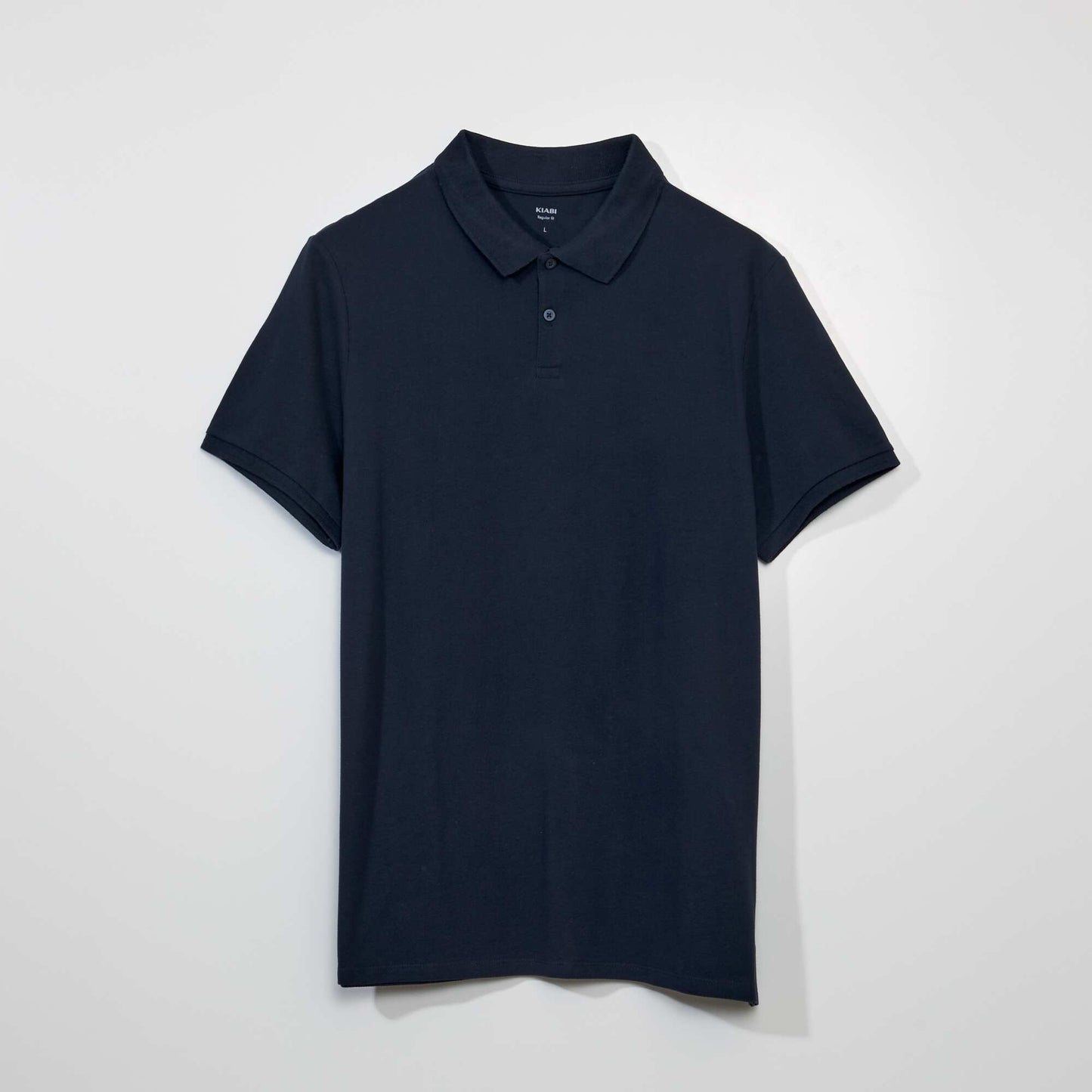 Polo en piqué de coton bleu marine