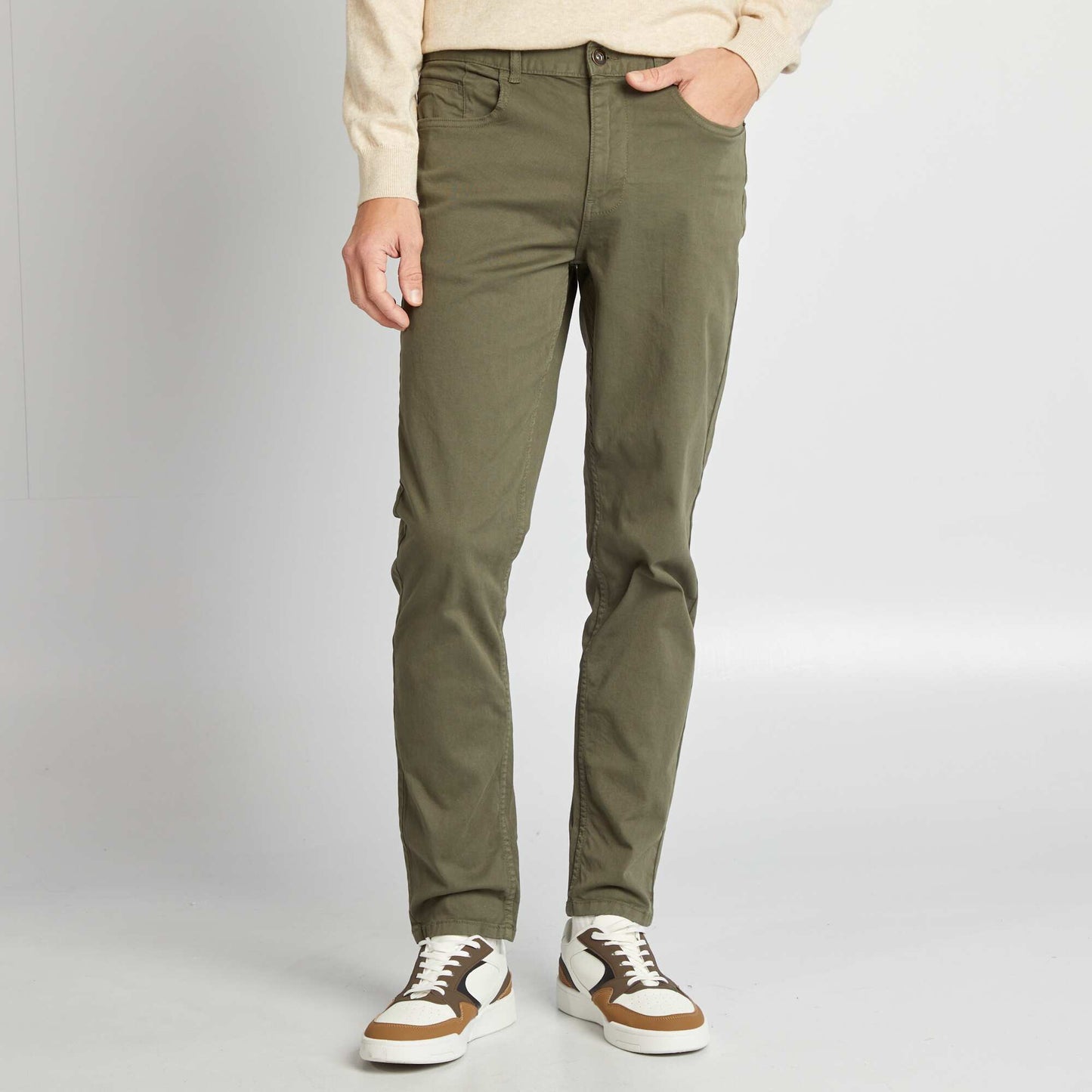 Chino slim 5 poches - L32 kaki