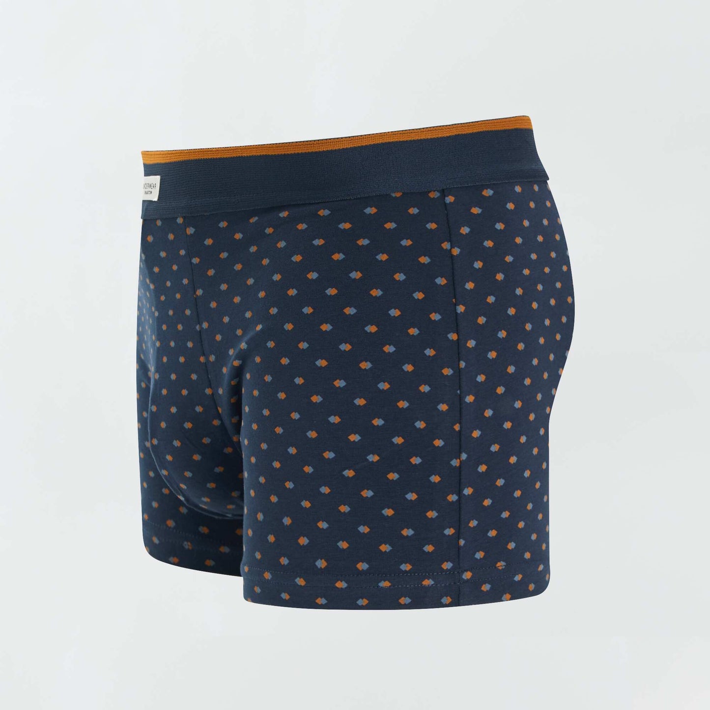 Lot 3 boxers stretch MOUTARDE/MARINE