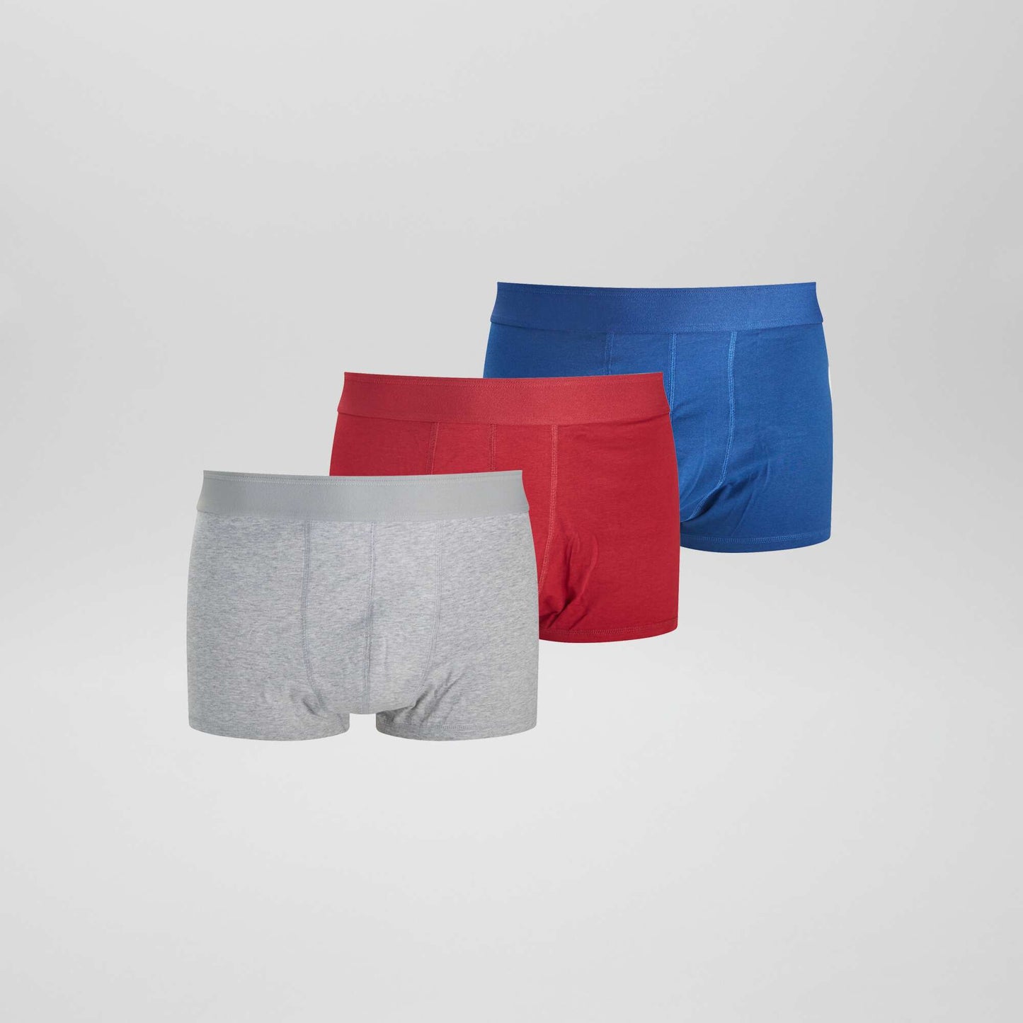 Lot de 3 boxers size+ Rouge/gris/bleu