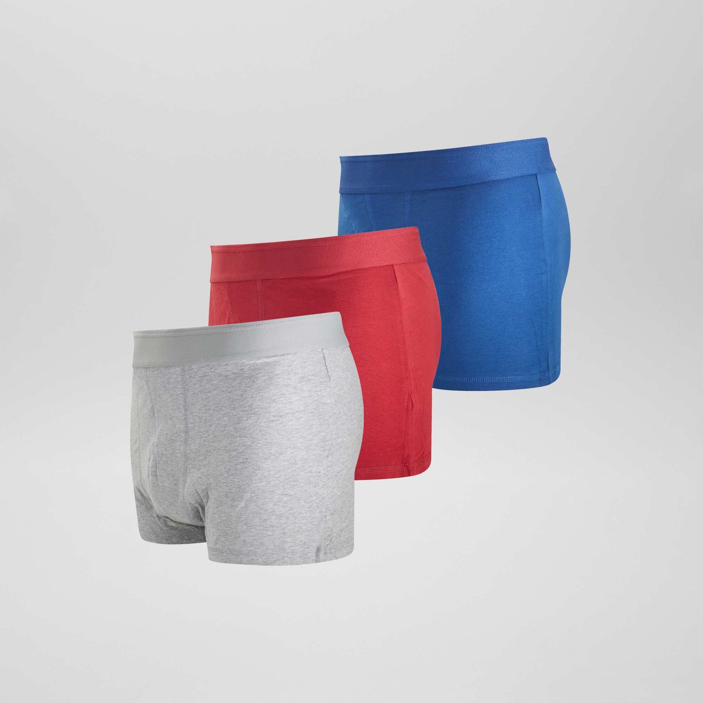 Lot de 3 boxers size+ Rouge/gris/bleu