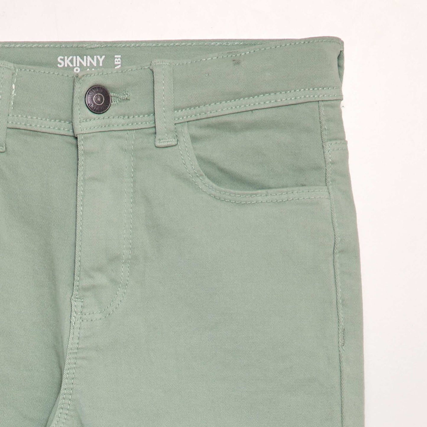 Jean skinny 5 poches Vert amande