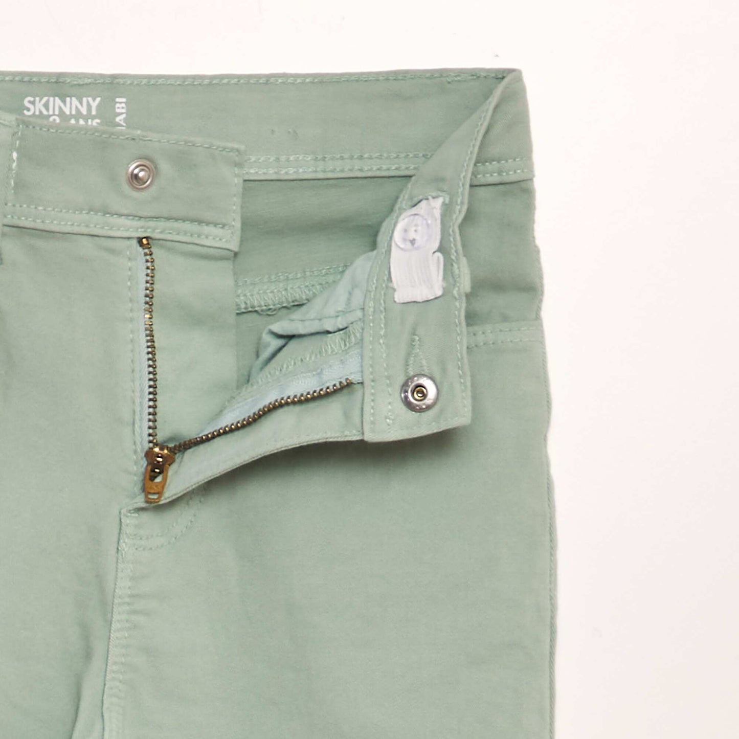 Jean skinny 5 poches Vert amande