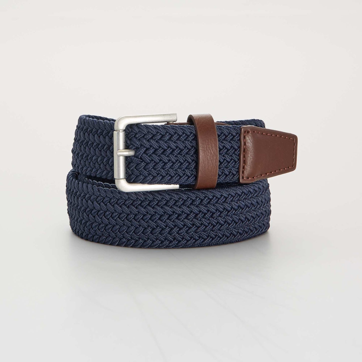 Ceinture tressée élastique bleu marine