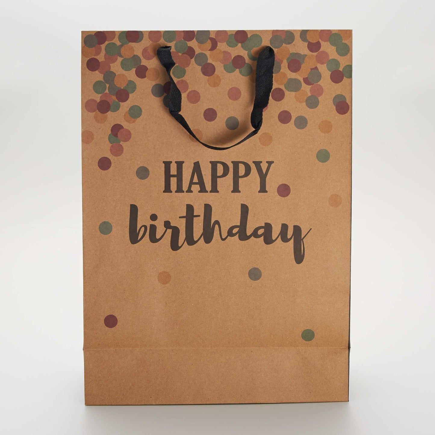 Sac cadeau 'Happy Birthday' marron