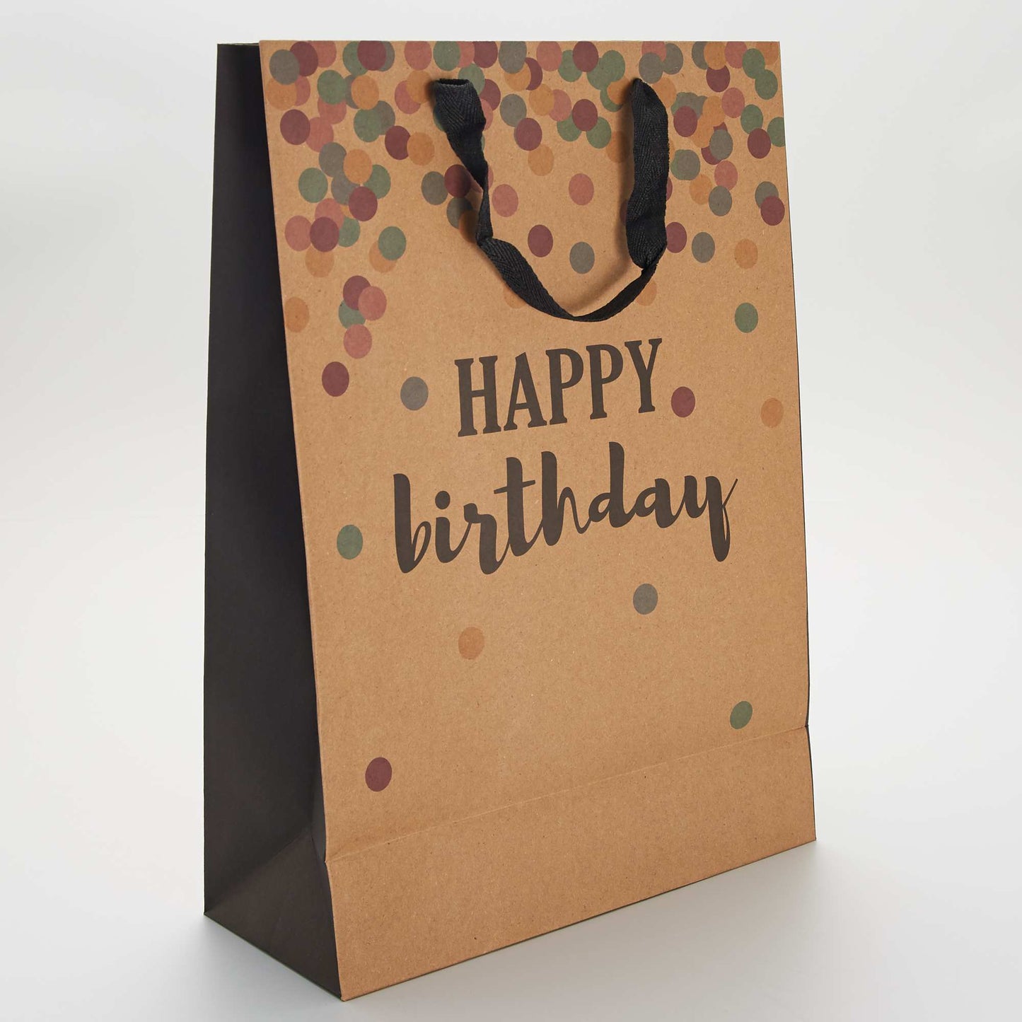 Sac cadeau 'Happy Birthday' marron