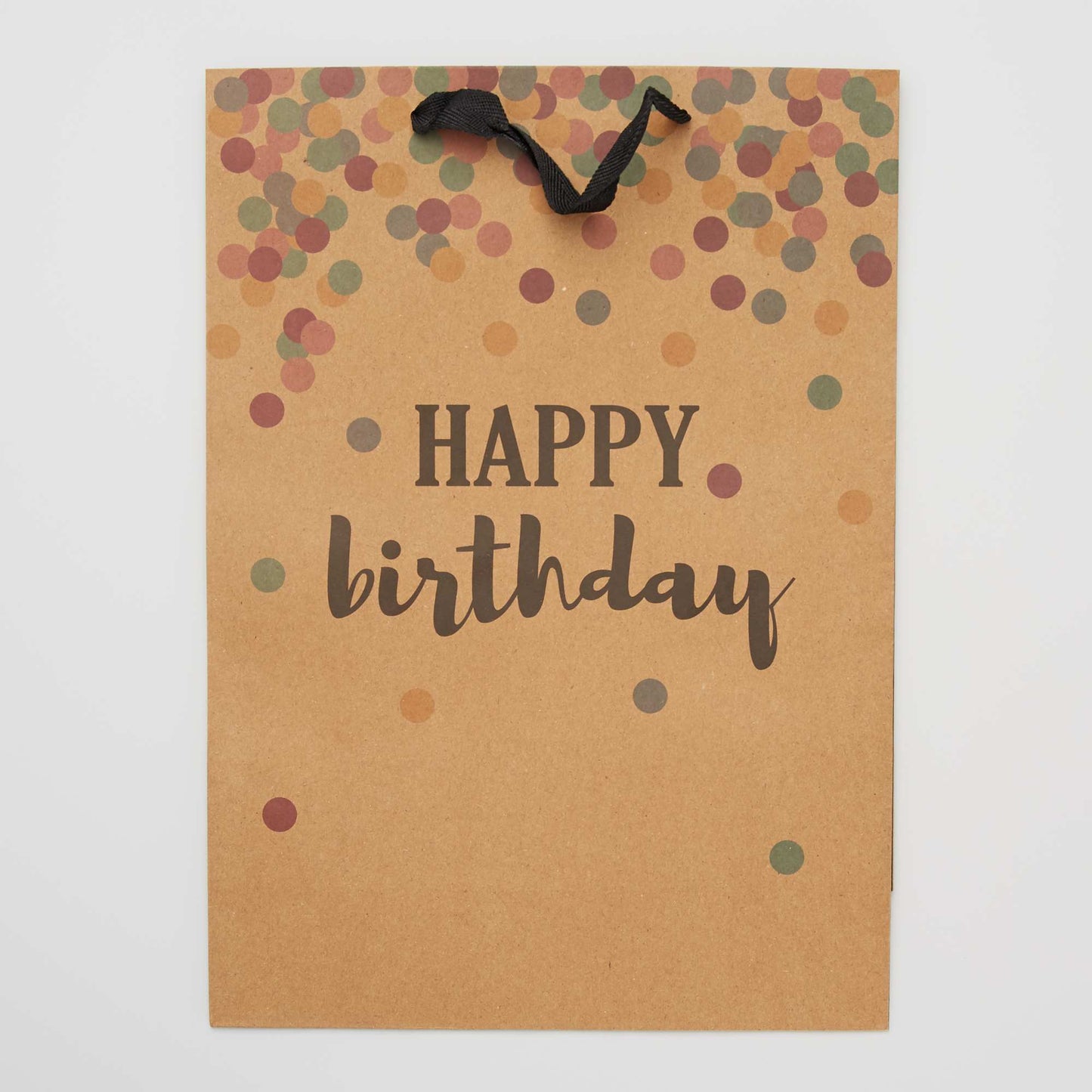 Sac cadeau 'Happy Birthday' marron