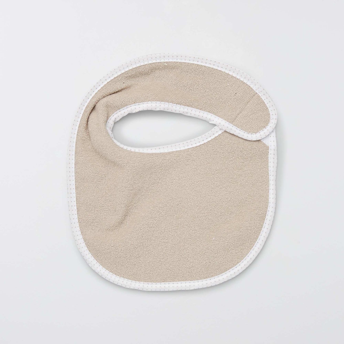 Lot de 7 bavoirs éponge à scratch Beige