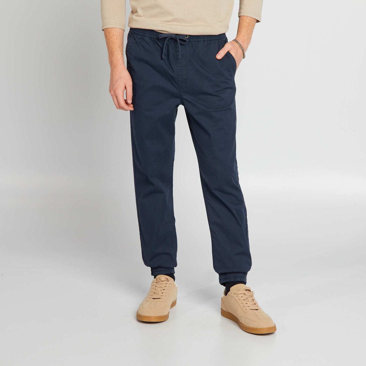 Pantalon esprit 'jogger' bleu marine