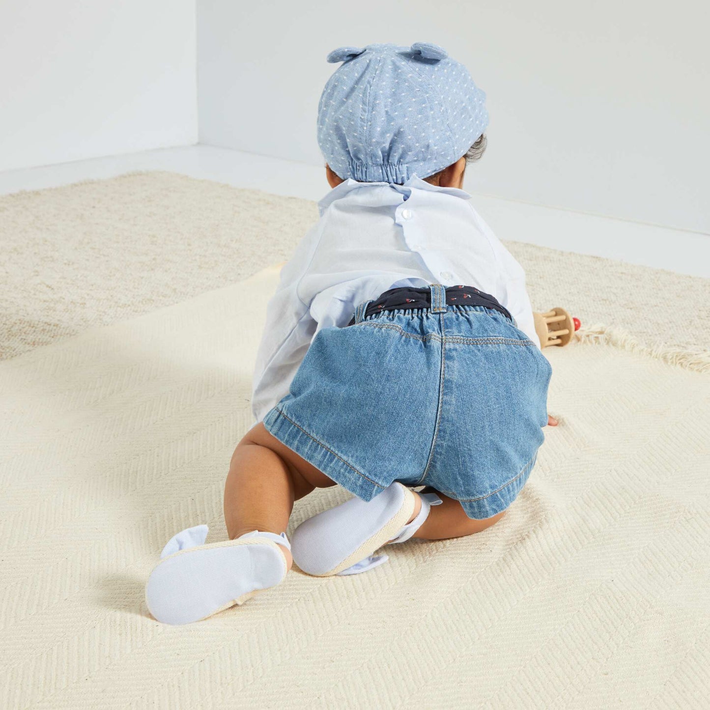 Short paper bag + ceinture Bleu