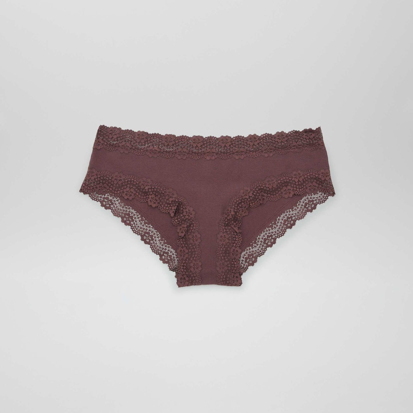 Lot de 3 shorties fines côtes écru/brun/prune