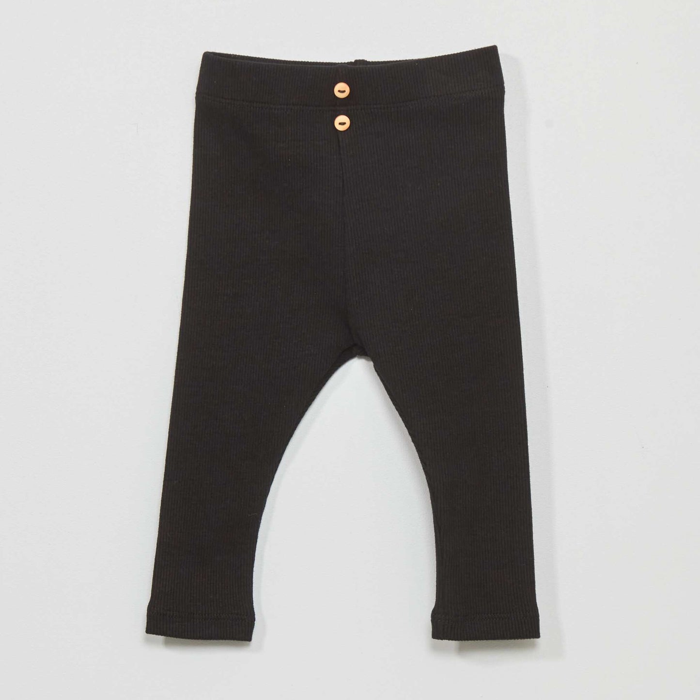 Legging uni en maille côtelée noir