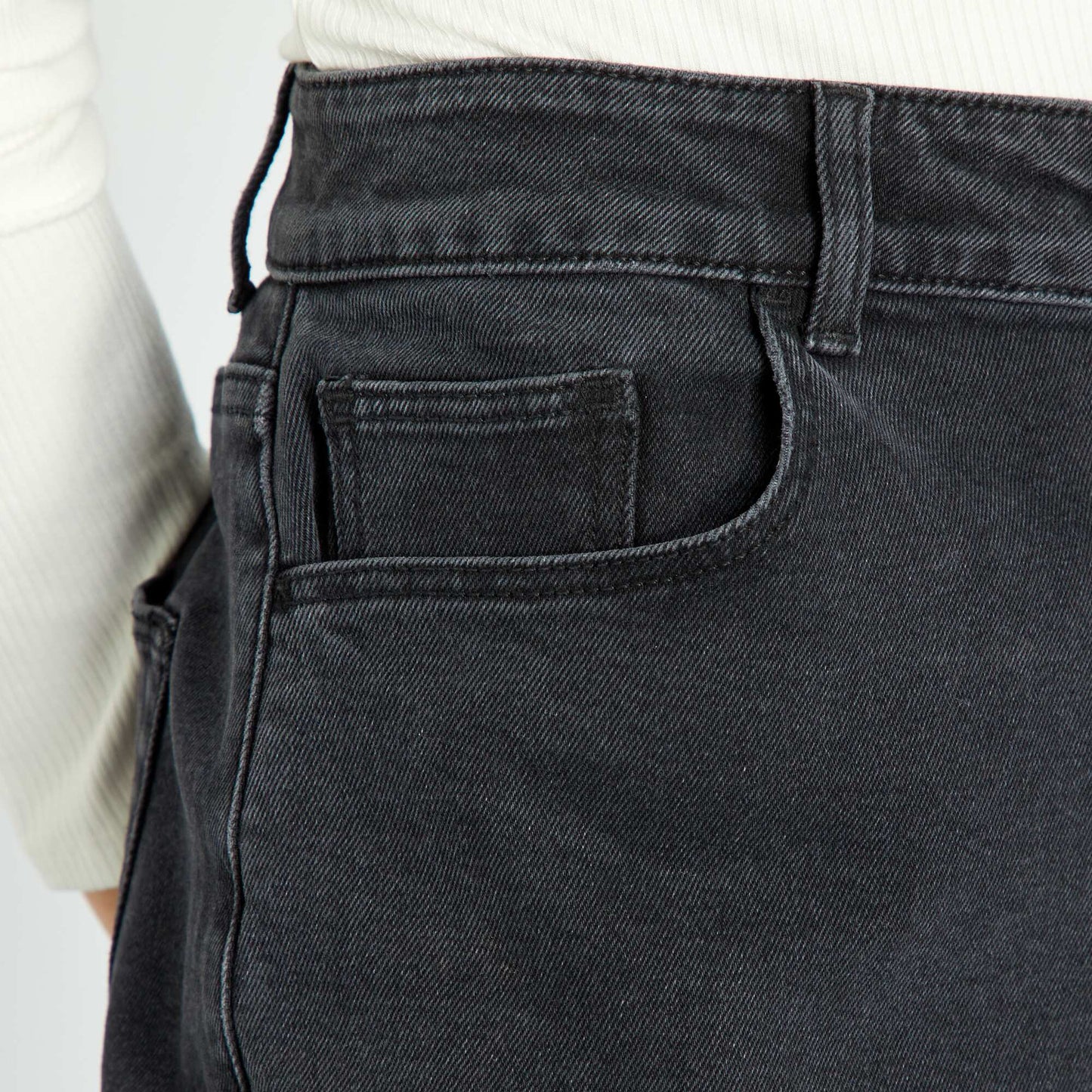 Jean mom à taille très haute - L30 Noir