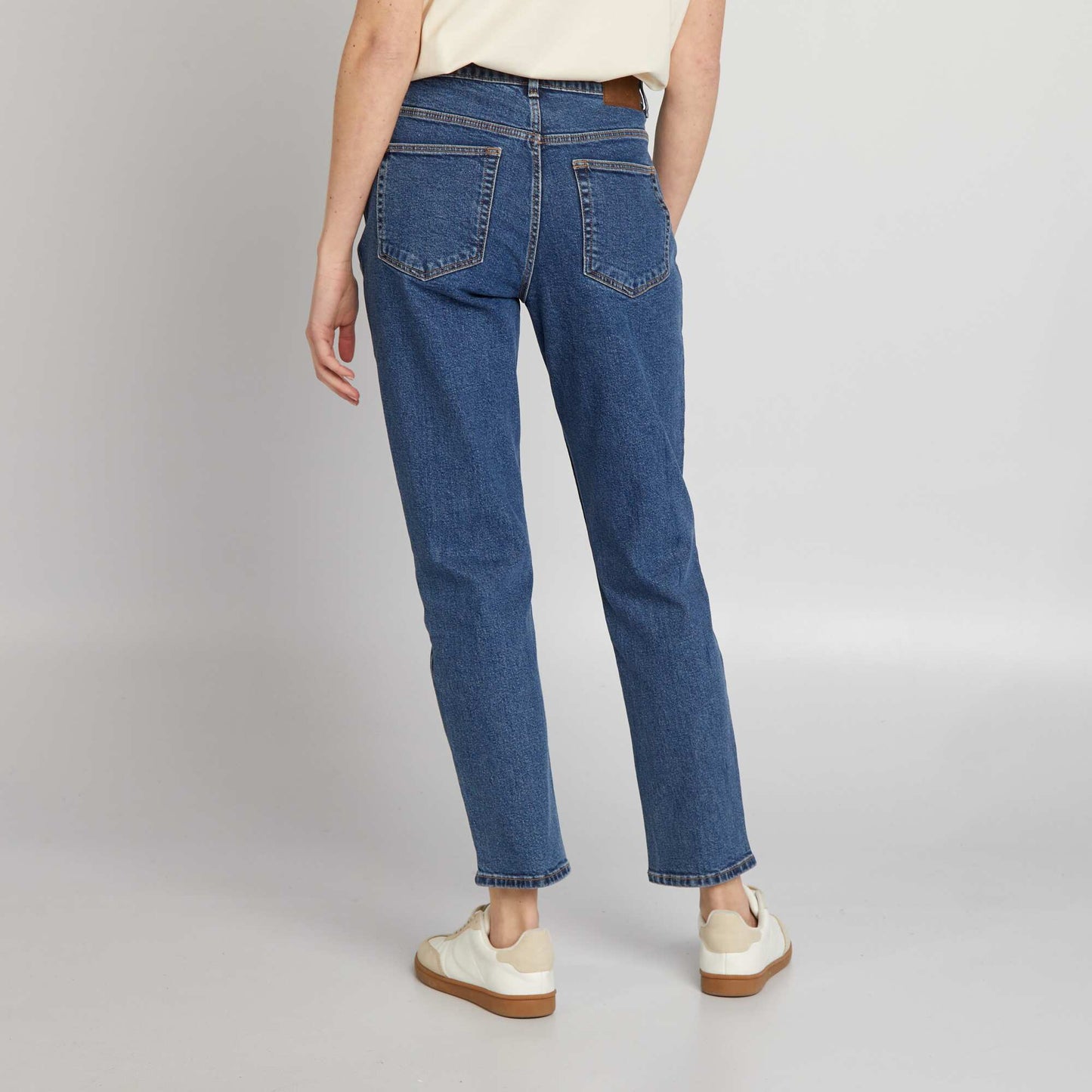 Jean mom à taille très haute - L30 Bleu stone