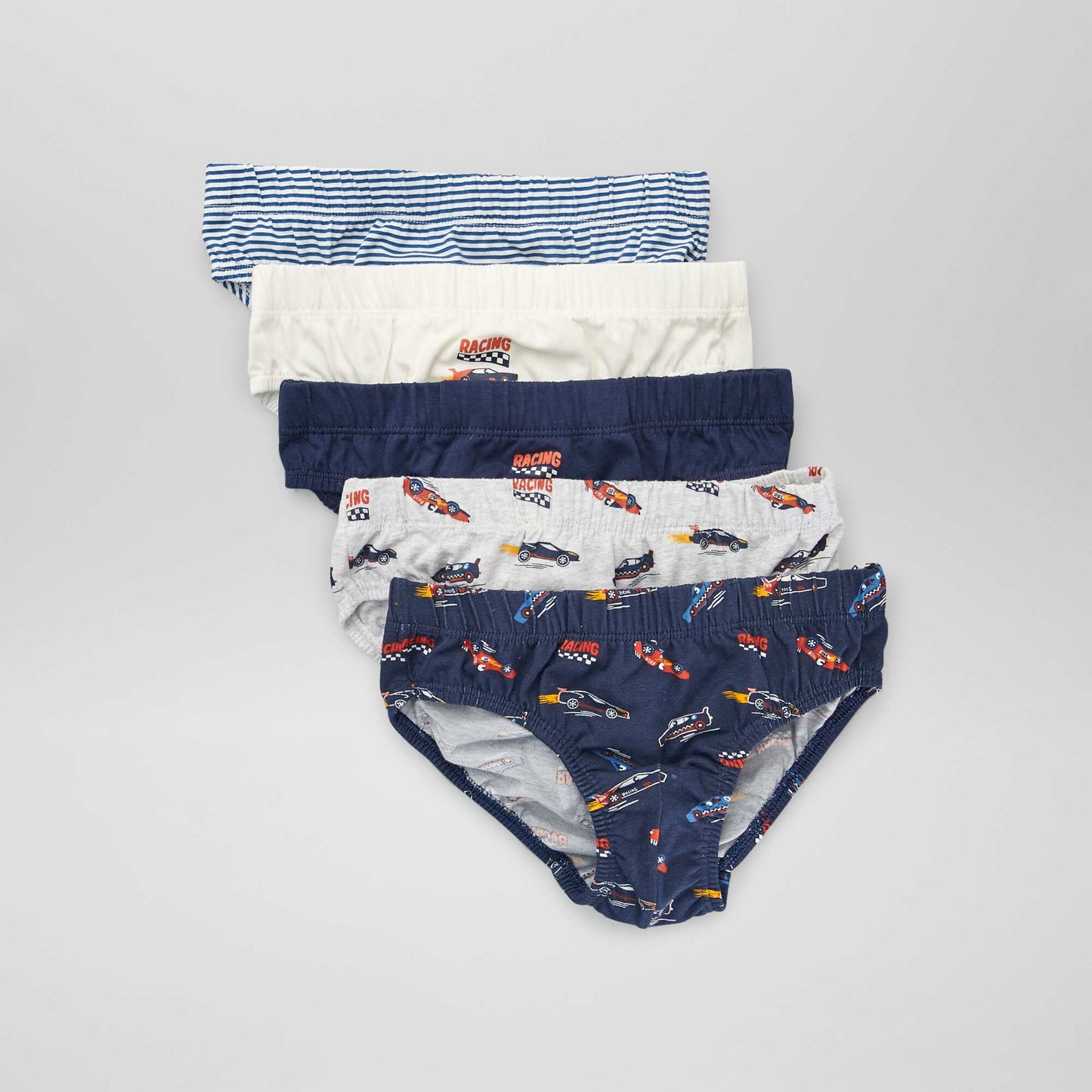 Lot de 5 slips en coton Beige/bleu