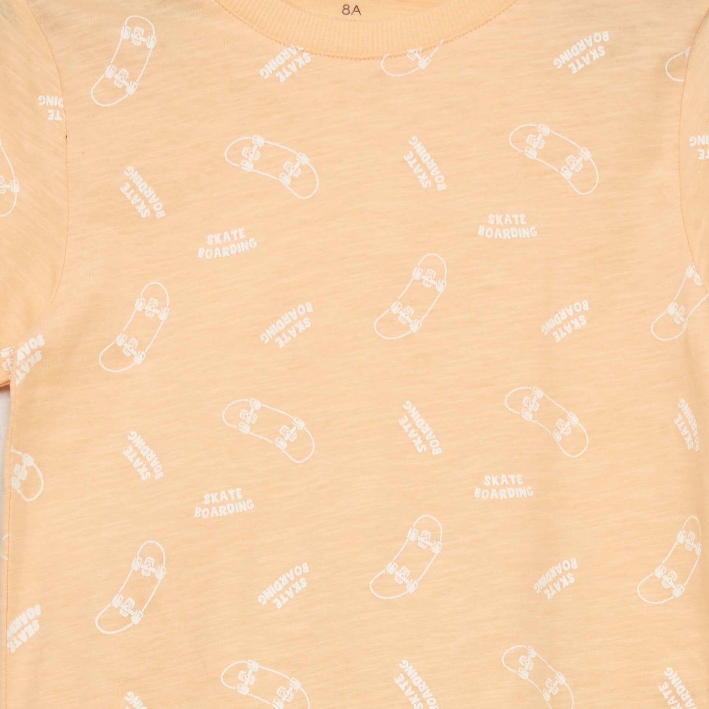Pyjama court - Imprimé skate - 2 pièces Orange/gris