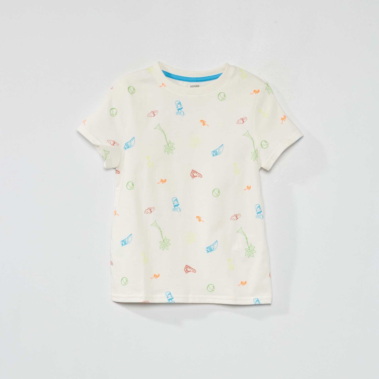 Tee-shirt à motif pur coton Blanc