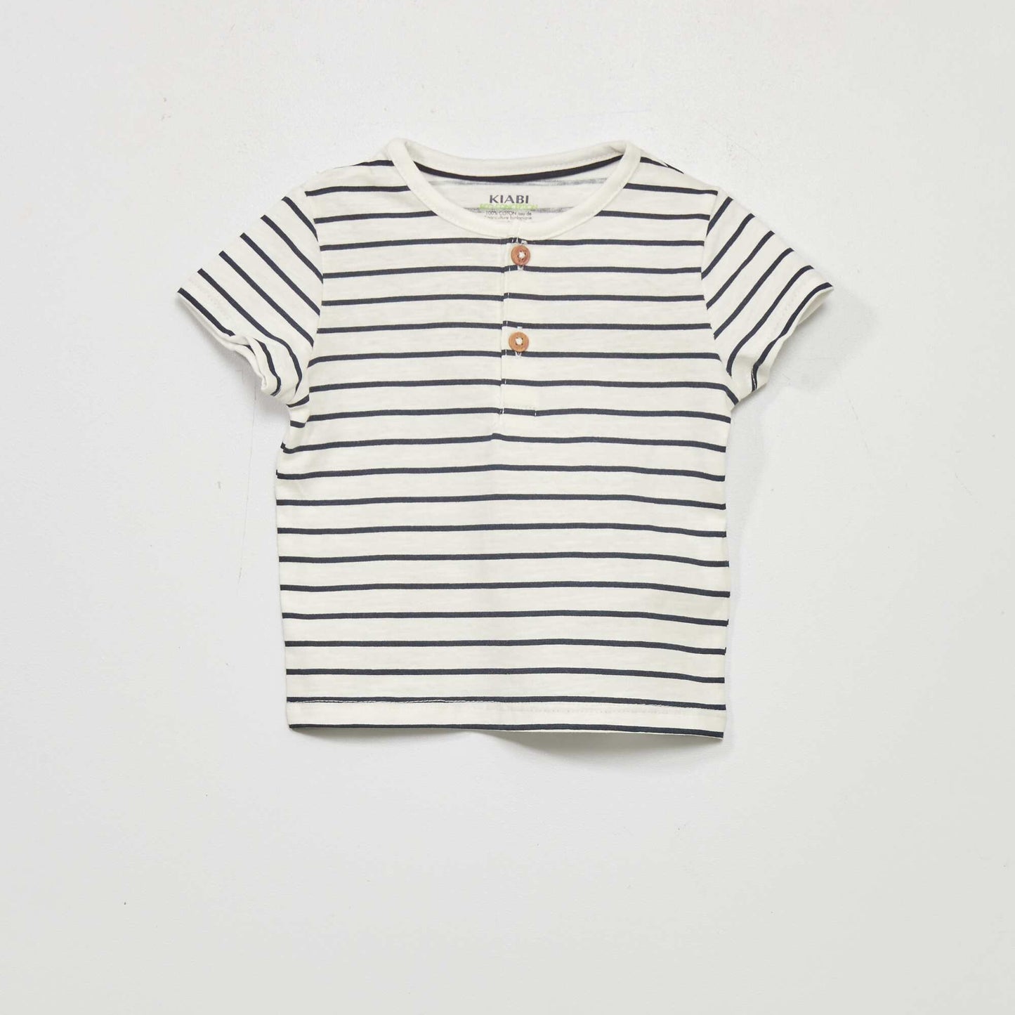T-shirt col tunisien Blanc
