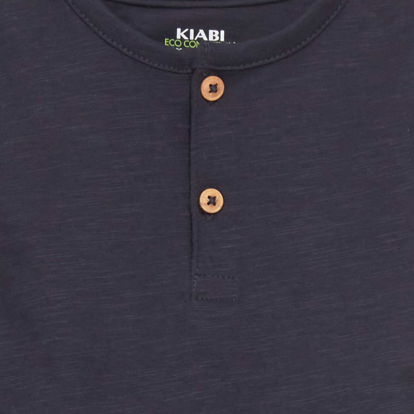 T-shirt col tunisien bleu marine