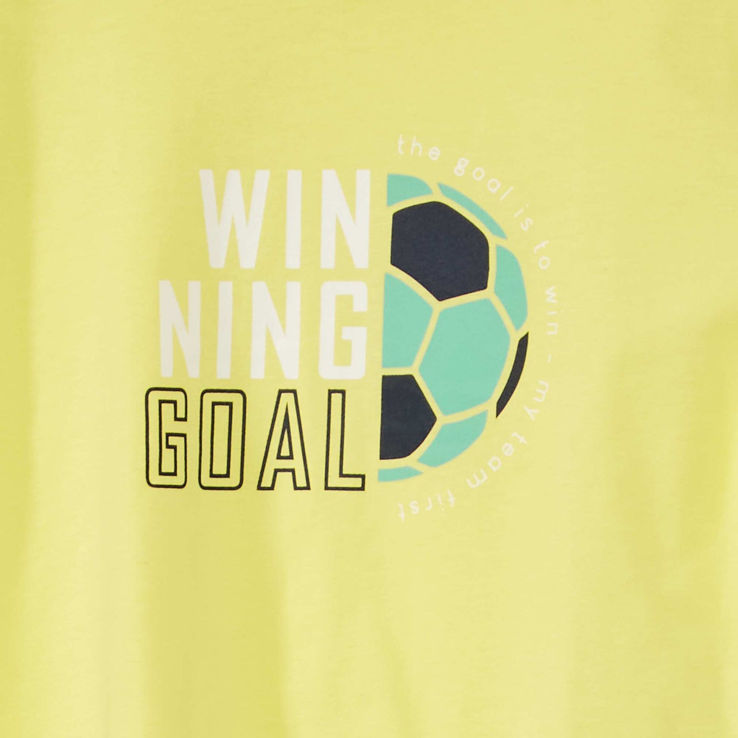 T-shirt en jersey avec imprimé Jaune 'foot'