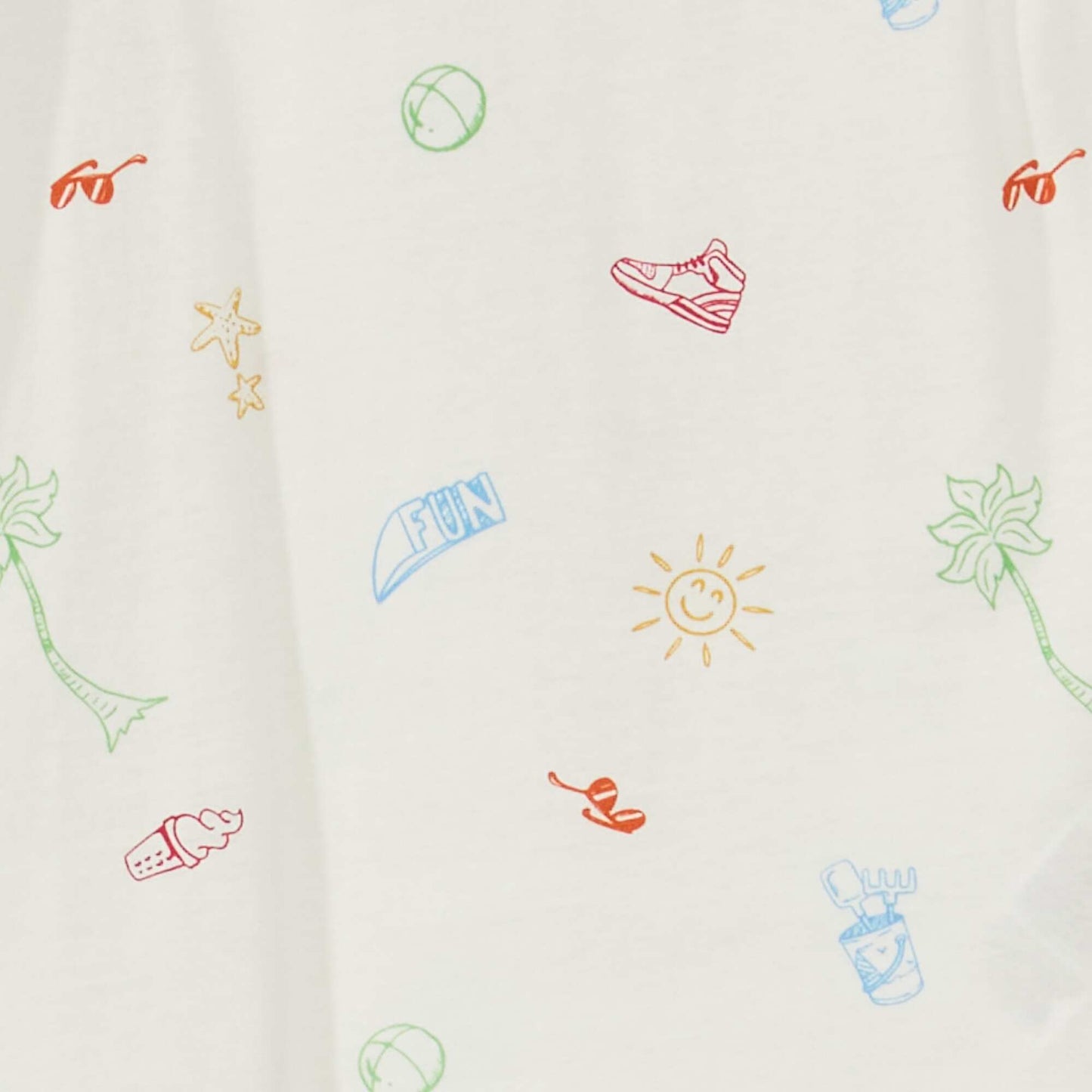 T-shirt imprimé à col rond Blanc