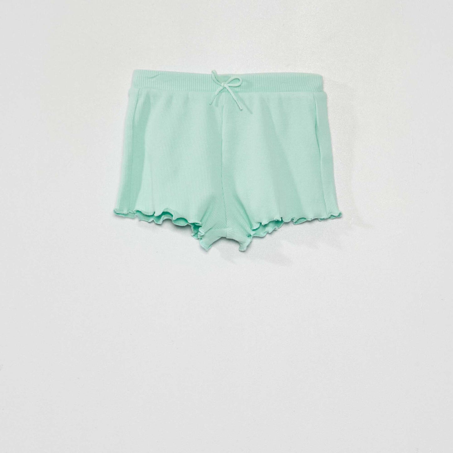 Lot de 2 shorts côtelé à bord ondulé blanc/vert
