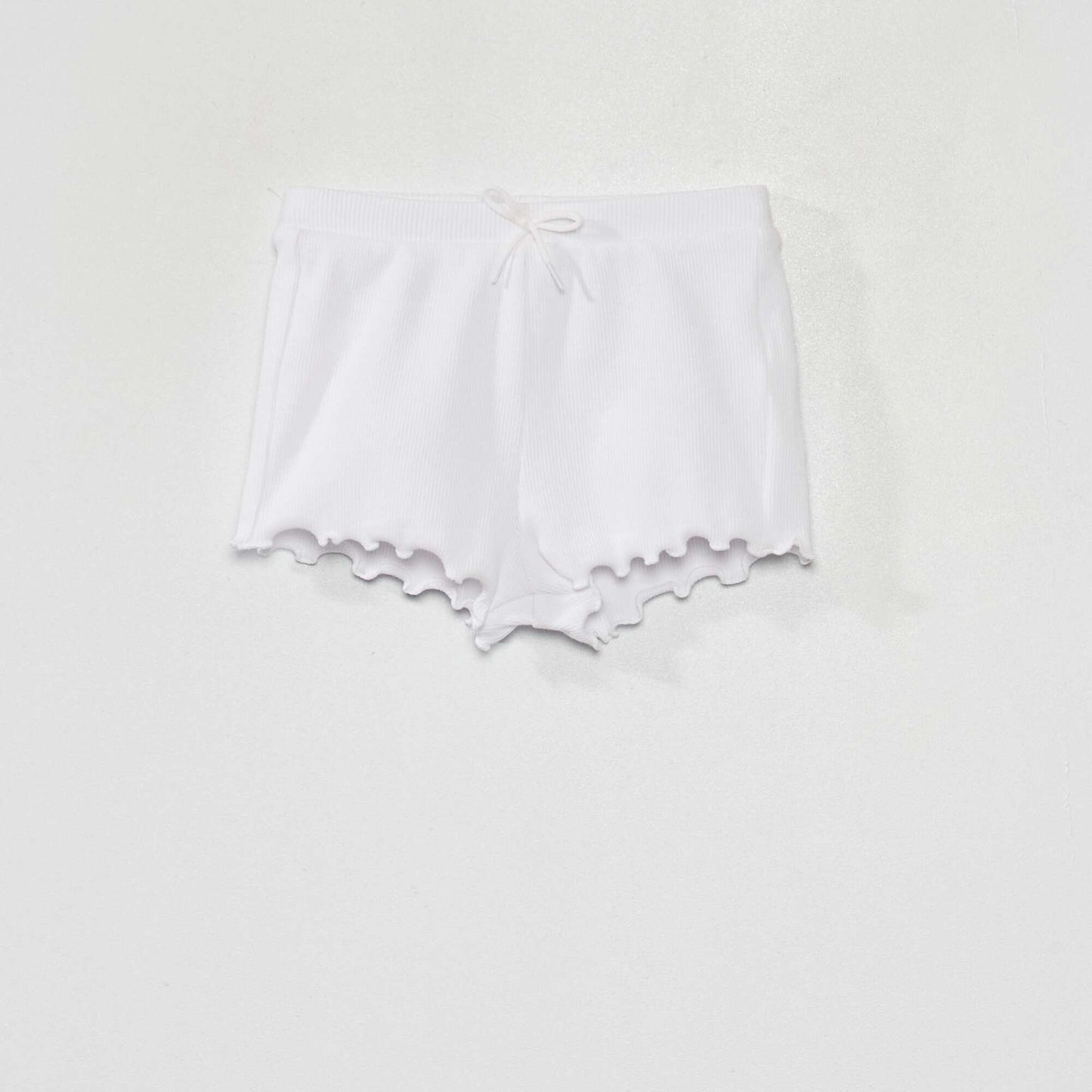 Lot de 2 shorts côtelé à bord ondulé blanc/vert