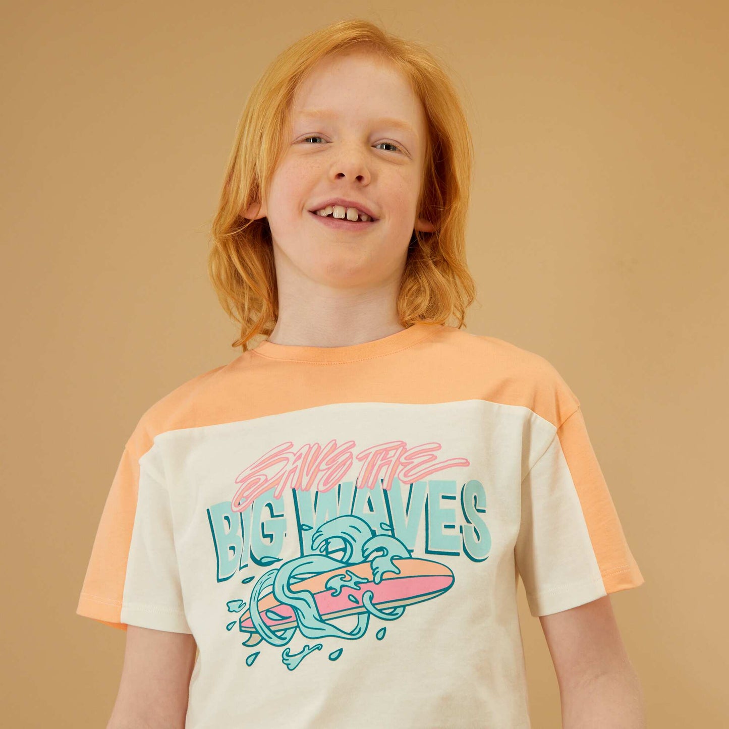 T-shirt avec imprim Orange/blanc/bleu