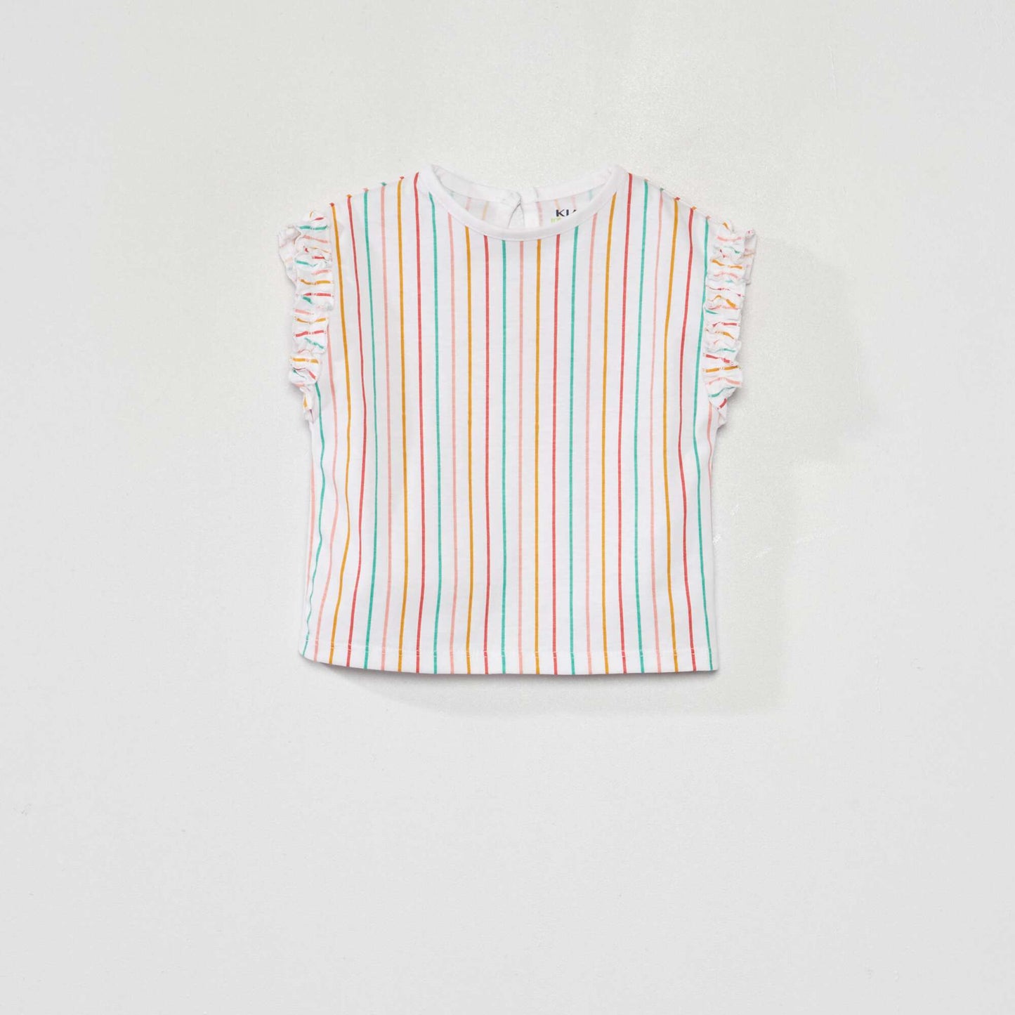 Lot de 2 tee-shirts avec fronces volantées Rose/rayé